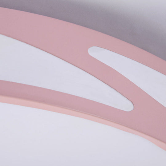 14/18/21.5 Round Flush Mount Macaron Loft Acrylic Ceiling Light In Blue/Green/Pink/Yellow For Kids