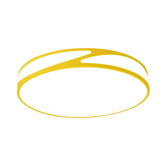 14’/18’/21.5’ Round Flush Mount Macaron Loft Acrylic Ceiling Light In Blue/Green/Pink/Yellow