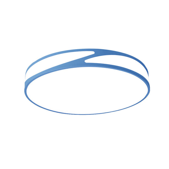 14/18/21.5 Round Flush Mount Macaron Loft Acrylic Ceiling Light In Blue/Green/Pink/Yellow For Kids