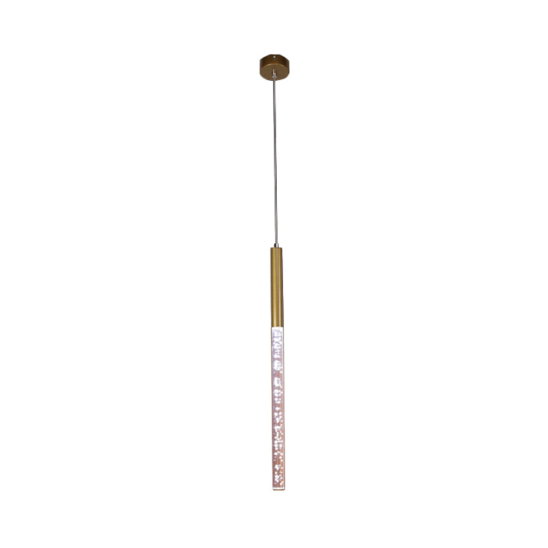 Modern Bubble Crystal Pendant Light - Linear Design Gold Finish Warm/White/Purple Ideal For Bars