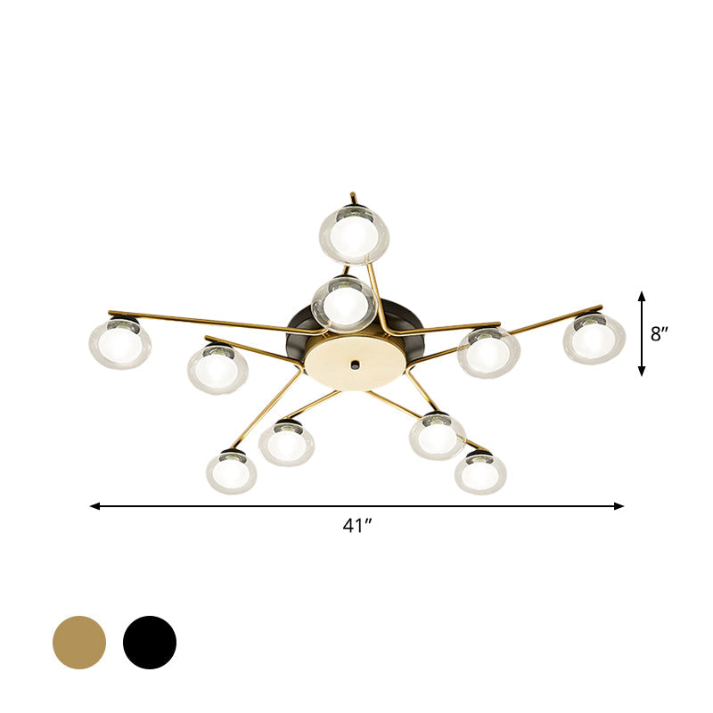Sleek Metal Semi Flush Mount Ceiling Lamp With Multi - Head And Oval Shade - Stylish Lighting For
