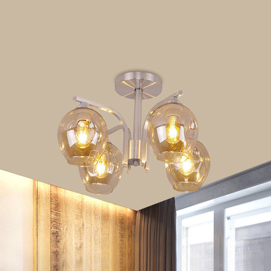 Contemporary 4 - Head Bud Shade Ceiling Light - Perfect For Dining Room Or Bedroom
