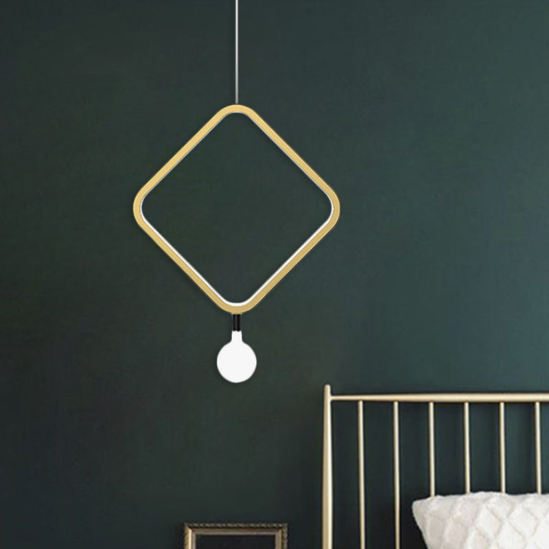 Minimal Aluminum Led Pendant Lamp With Milk Glass Shade - Warm/White Light