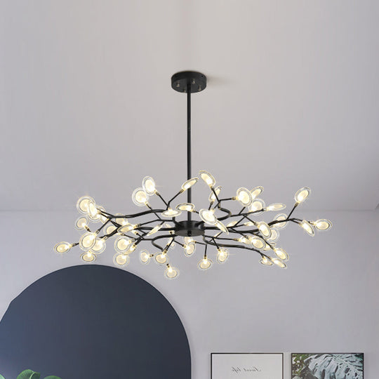 Modern Black Branching Chandelier With Metallic Multi-Light Suspension 54 /