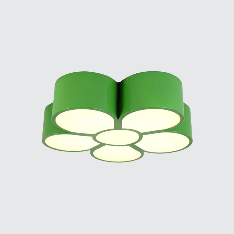 Plum Blossom Led Flushmount Lighting For Kids Kindergarten Ceiling - Red/Yellow/Blue