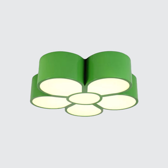 Plum Blossom Led Flushmount Lighting For Kids Kindergarten Ceiling - Red/Yellow/Blue