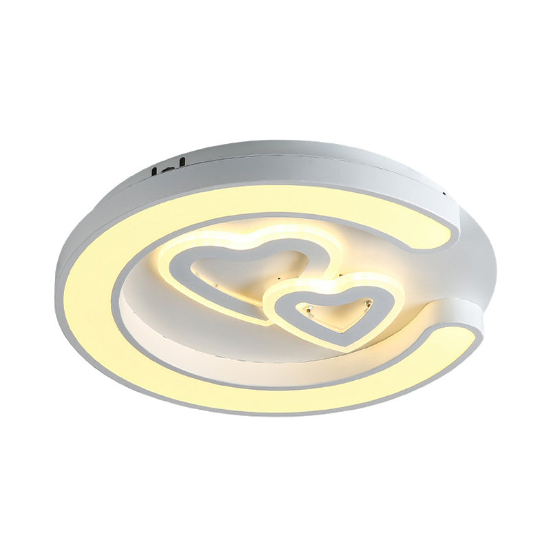 Modern White Led Ceiling Lamp For Bedroom Study Room With Acrylic Round Fixture