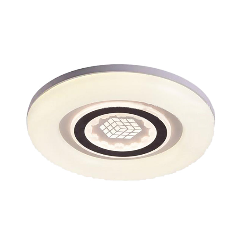 Modern White Flush Ceiling Light With Led And Acrylic For Corridor Bedroom