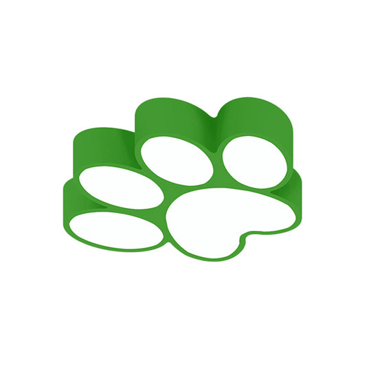 Hallway Home Paw Led Flushmount Ceiling Light - Acrylic Kids Lovely Design