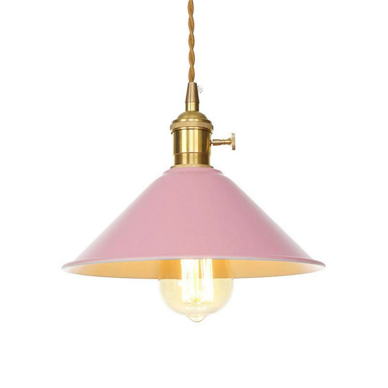 Nordic Barn-Style Pendant Light With Colorful Iron Shade – Perfect For Kitchen And Bar Pink / A
