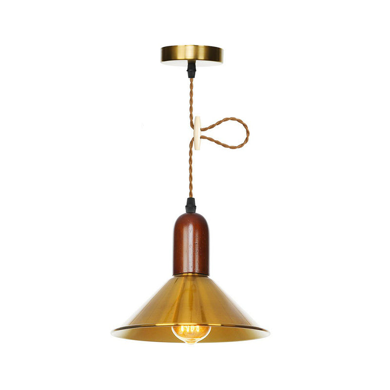 Antiqued Iron Bronze Ceiling Pendant Light - Disc/Dome/Cone Design Single-Bulb Ideal For Dining Room