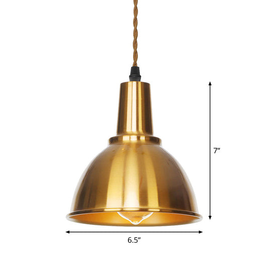 Antiqued Iron Bronze Ceiling Pendant Light - Disc/Dome/Cone Design Single-Bulb Ideal For Dining Room
