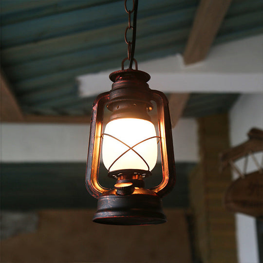 Copper Farmhouse Pendant Light With Milk Glass Shade And 1 Bulb - Sizes 5.5 7 Or 8 Wide