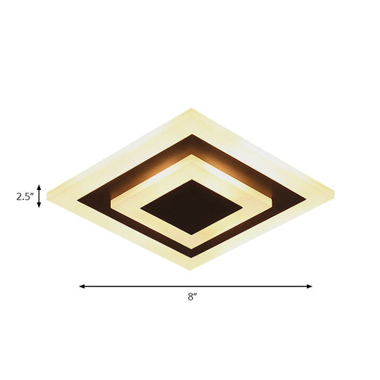 Modern Square Acrylic Led Flush Mount Ceiling Light - Stylish Lamp For Corridors And Kitchens