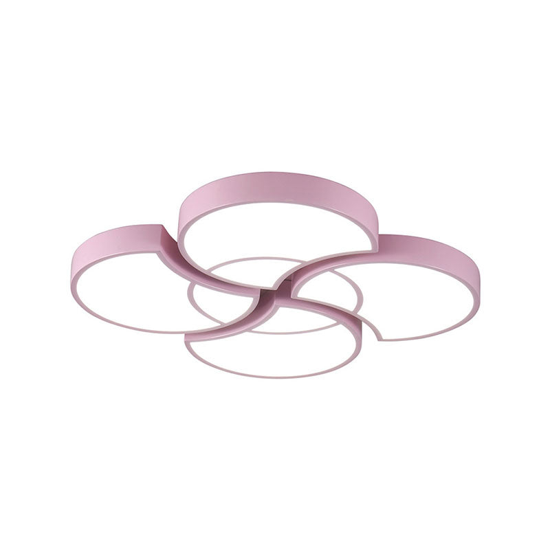 Floral Flush Ceiling Light For Kids Spaces - Metal And Acrylic Lamp Kindergarten Corridor