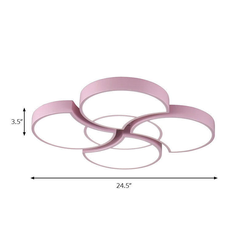 Floral Flush Ceiling Light For Kids’ Spaces - Metal And Acrylic Lamp Kindergarten Corridor