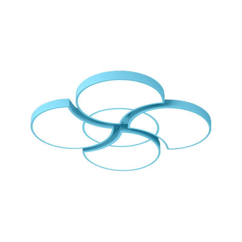 Floral Flush Ceiling Light For Kids Spaces - Metal And Acrylic Lamp Kindergarten Corridor