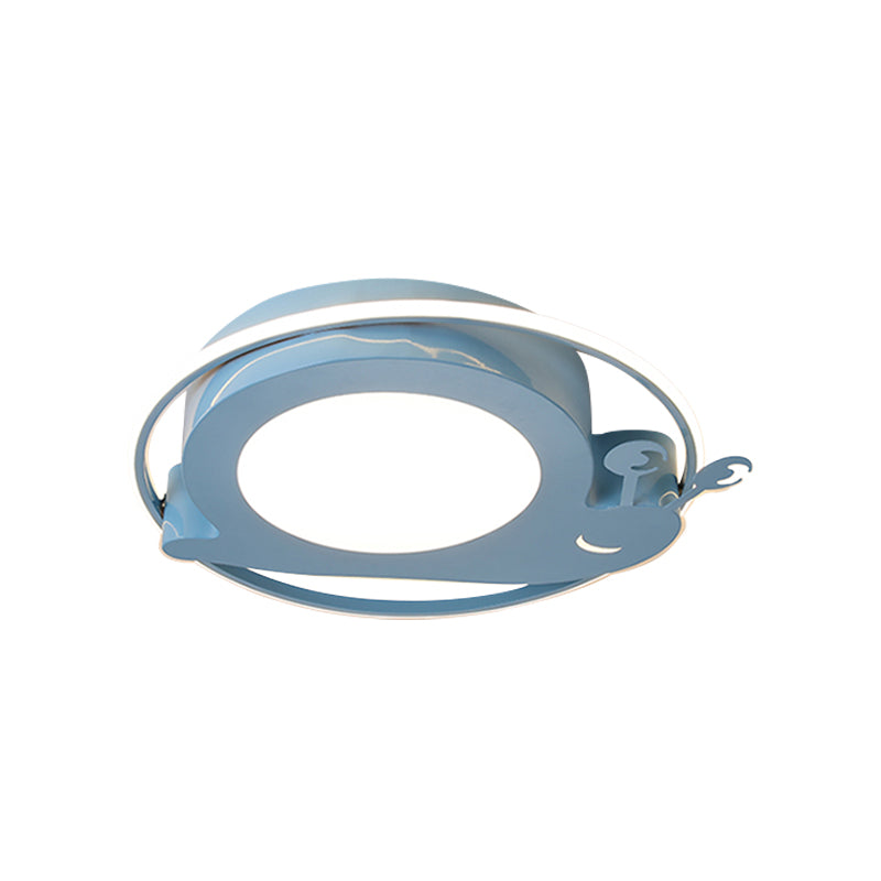 Metallic Snail Led Ceiling Lamp For Kindergarten With Acrylic Finish