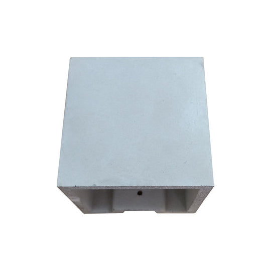 Grey Flush Mount Wall Light Nordic 1 Head - Cube/Cuboid Cement Up & Down Sconce For Stairs 4/5/7