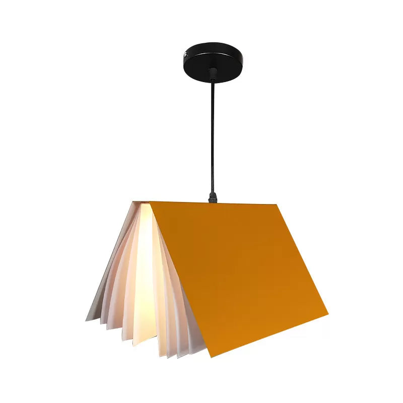 Nordic Plastic Pendant Ceiling Light: Modern 1-Bulb Book-Inspired Hanging Lamp For Living Room