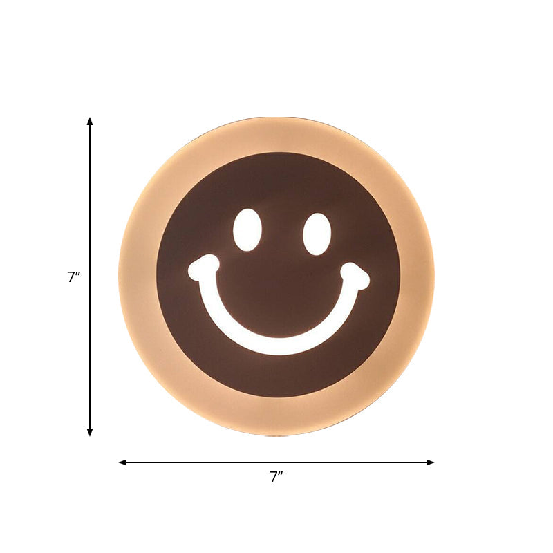 Kids Cartoon Apple/Leaf/Cat Led Flush Mount Wall Sconce - Small Acrylic Light For Childrens Bedroom