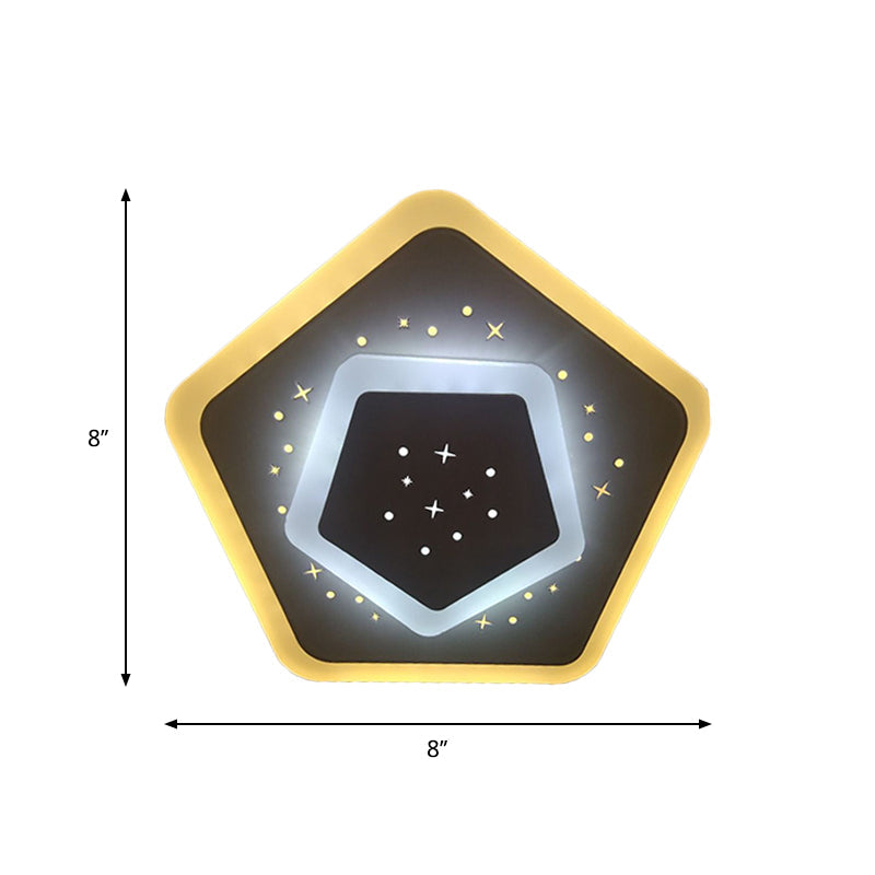 Modern Led Starry Flush Mount Wall Light In White: Triangle Rhombus & Star Design For The Bedroom