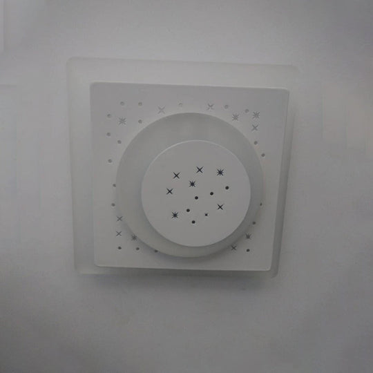 Modern Led Starry Flush Mount Wall Light In White: Triangle Rhombus & Star Design For The Bedroom