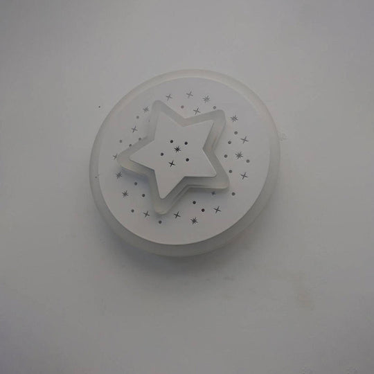 Modern Led Starry Flush Mount Wall Light In White: Triangle Rhombus & Star Design For The Bedroom