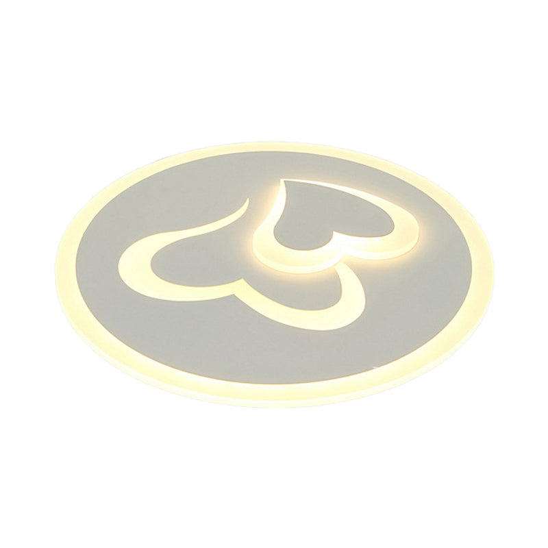 Double Loving Heart Led Ceiling Light - Stylish Acrylic Design For Baby Room