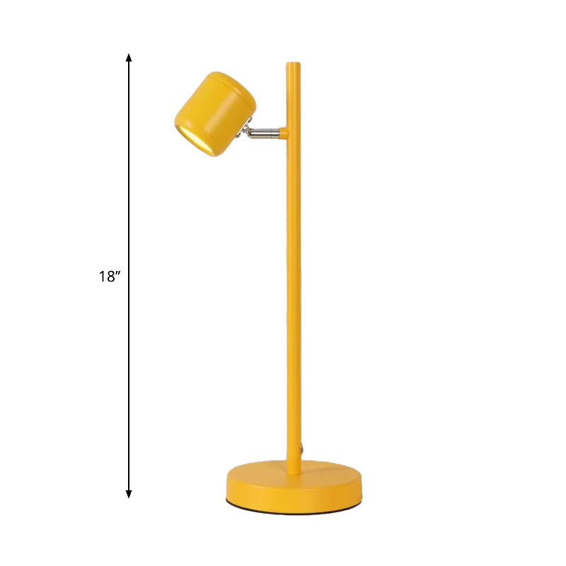 Rotatable Childrens Bedroom Desk Light Metal Macaron Reading Lamp With Plug-In Cord