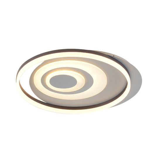 Contemporary Led Ceiling Lamp: White Acrylic Flush Mount For Kids’ Bedroom