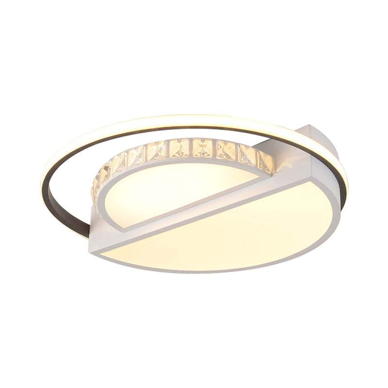 Contemporary Led Ceiling Lamp: White Acrylic Flush Mount For Kids’ Bedroom