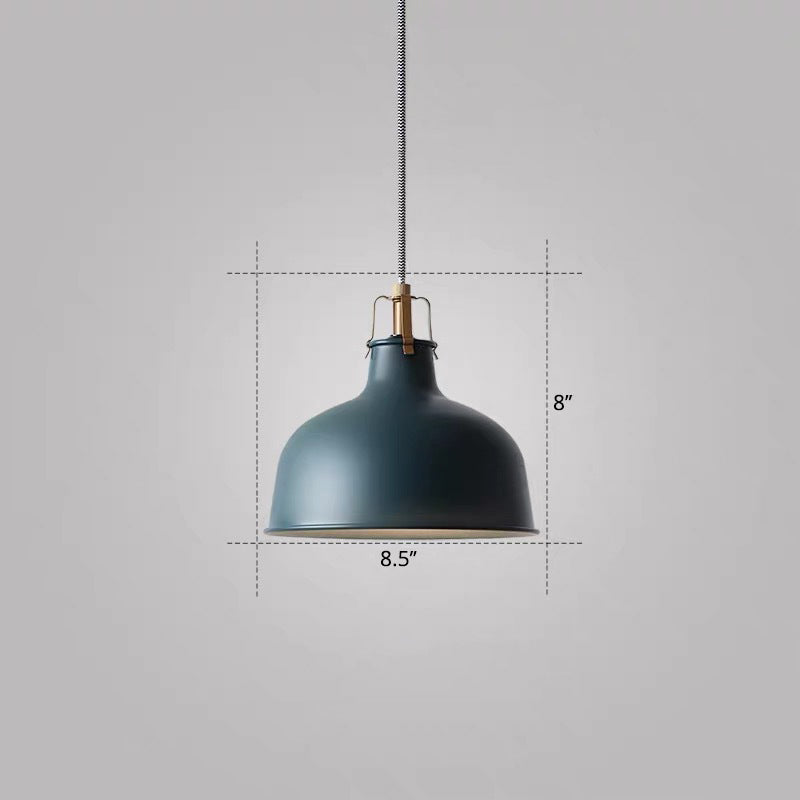 Modern Metal Barn Hanging Pendant Light For Dining Room - 1-Head Suspension