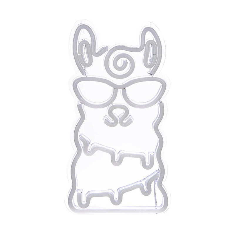 Cartoon Style Alpaca Mini Wall Night Light For Kids Bedroom - Led Nightstand Lamp In White