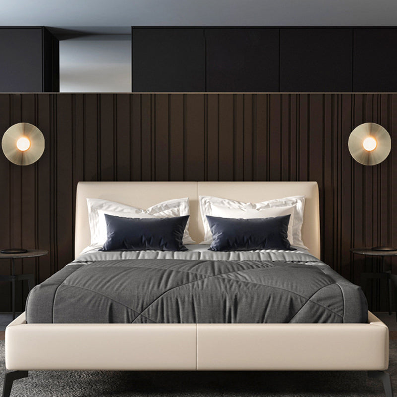 Simplicity Circle Metal Wall Light Fixture - Elegant Gold Bedside Lamp