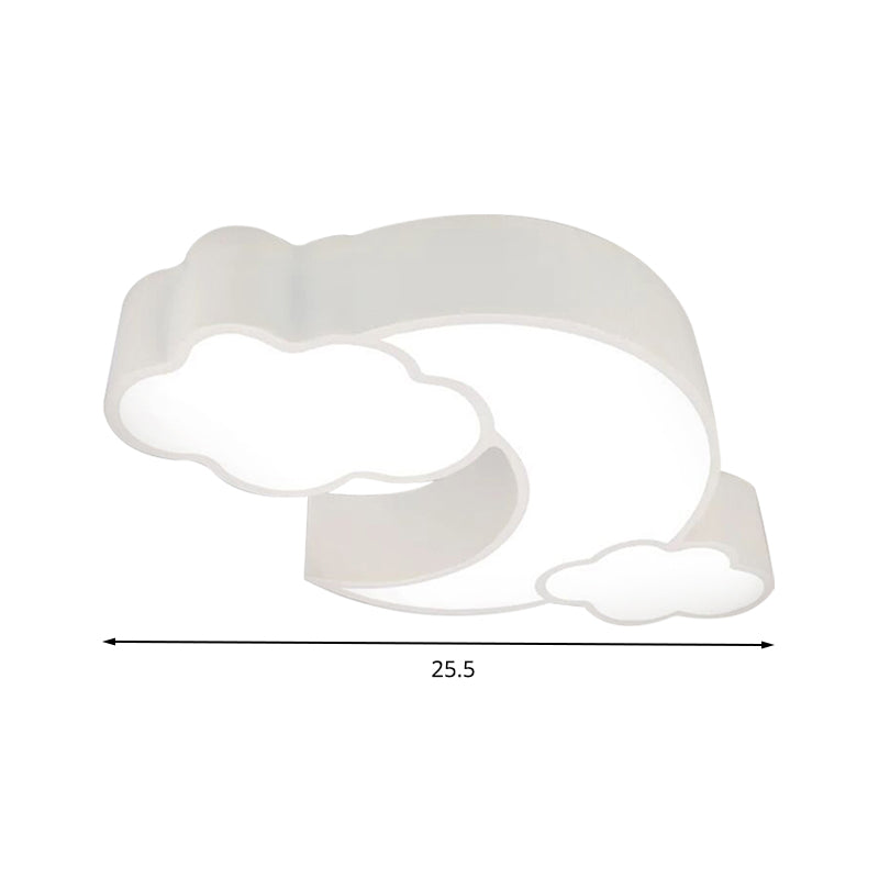 Cloudy Acrylic Flush Mount Ceiling Light For Classroom Or Childs Bedroom