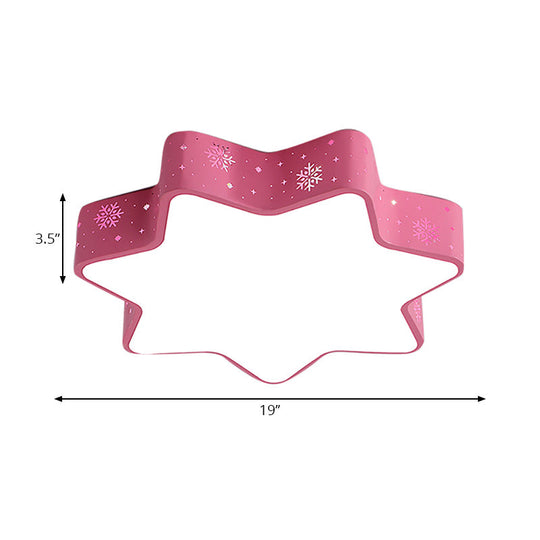15’/19’/23’ Macaron Star Ceiling Mounted Led Flush Light In Pink/Blue For Kid’s Bedroom -