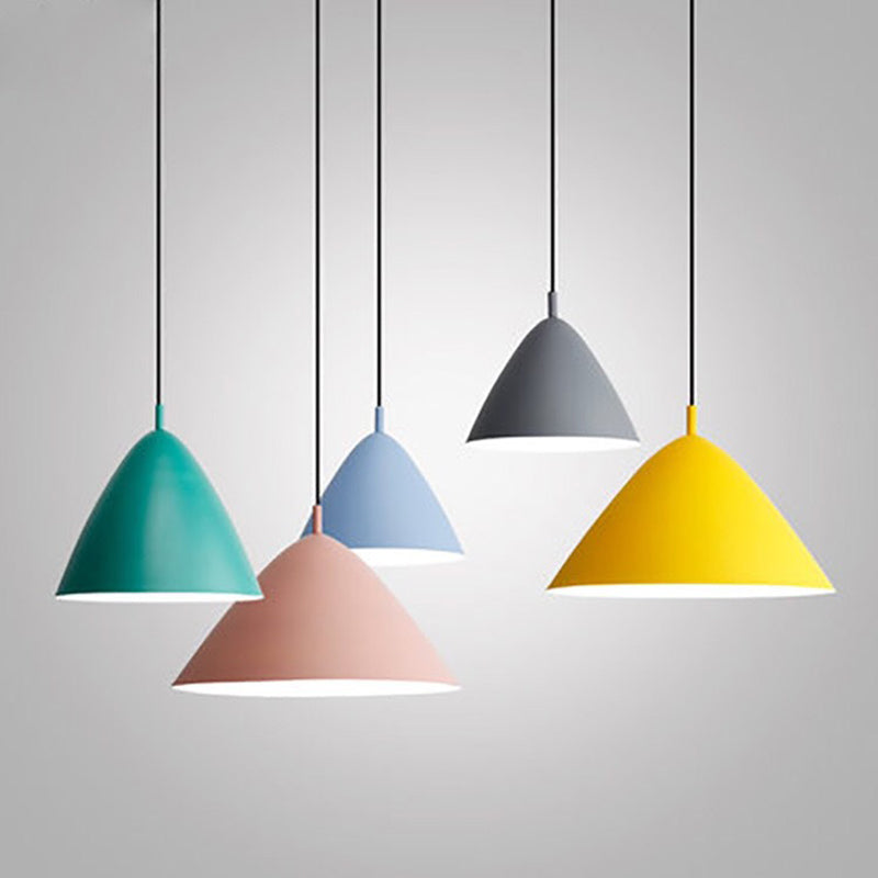 Modernist Tapered Pendant Light Fixture - Metallic Hanging For Dining Room