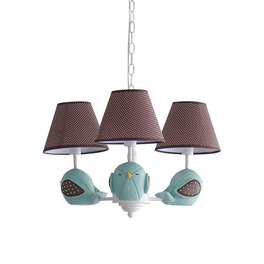 Macaron Colored Bird Chandelier: Resin Pendant Light For Kids Bedroom