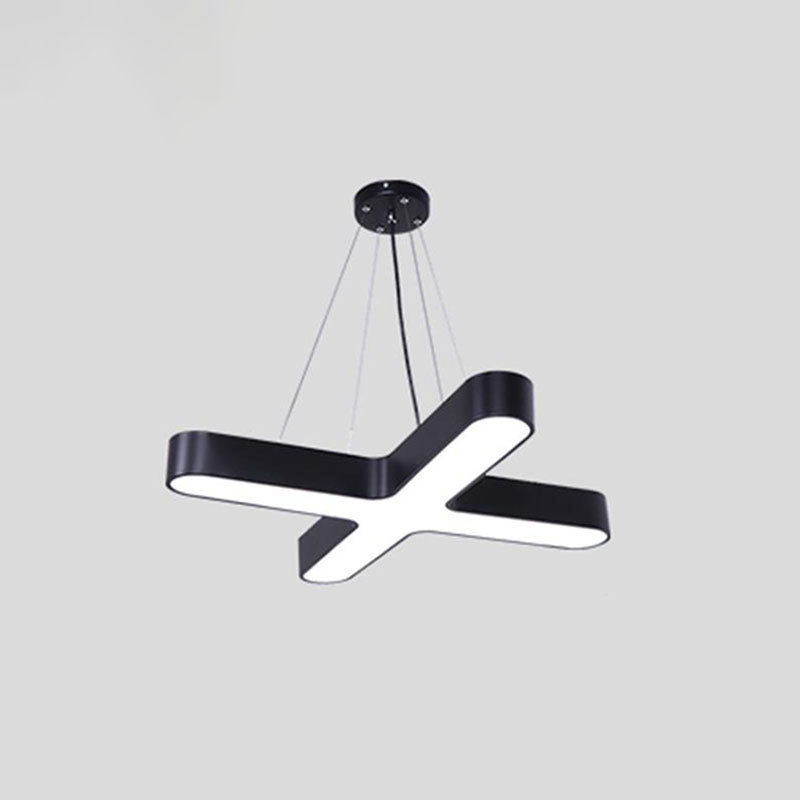 Acrylic X-Shaped Led Pendant Light For Modern Restaurants Black / Small