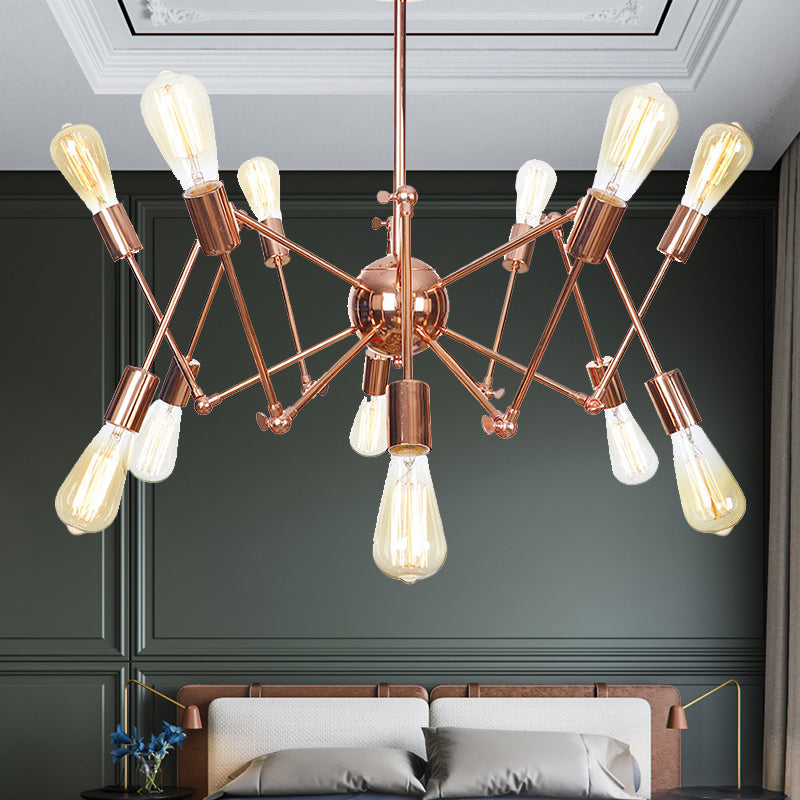 Sputnik Pendant Chandelier - Copper & Rustic Metal 6/8/10 Lights Indoor Lighting Fixture