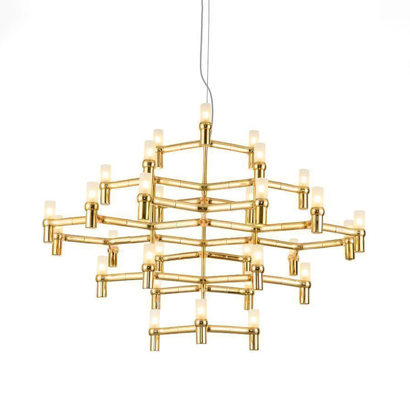 Modern Nordic Led Chandelier Lamp - Multi Layered Black/Silver/White Living Room Hanging Light