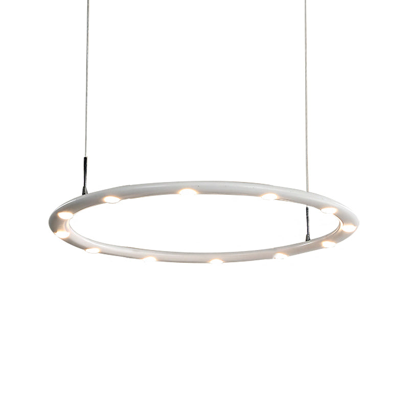 Modern Acrylic Led Ring Chandelier Light - 1/2 Tiers Black/White Warm/White For Bedroom