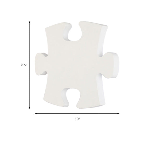 Modern Acrylic Led Wall Sconce - Black/White Jigsaw Design Warm/White Light Living Room