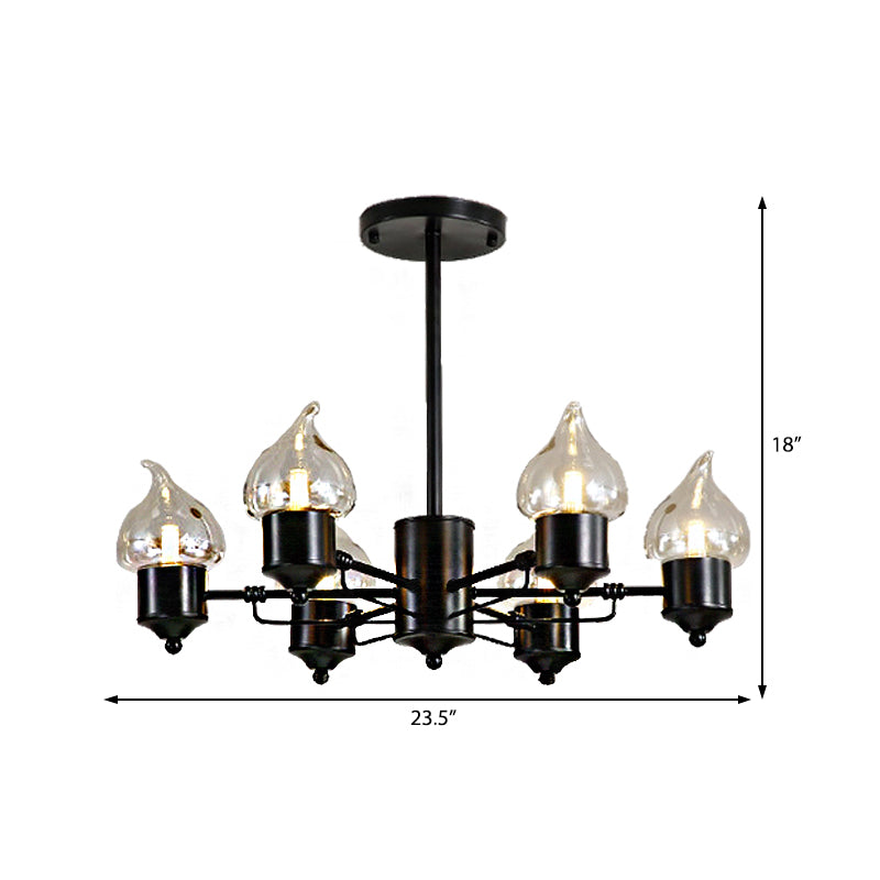 Cylindrical Glass Pendant Chandelier With Industrial 3/6 Lights - Ideal For Living Room Includes