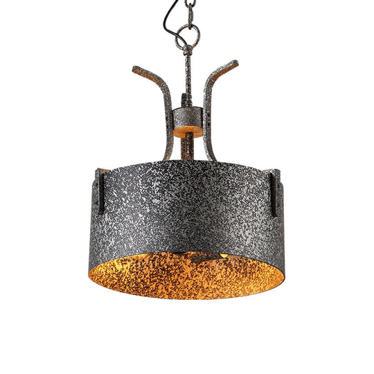 Vintage Metal Black Pendant Lamp With Elk Décor 12.5’/20’ Wide