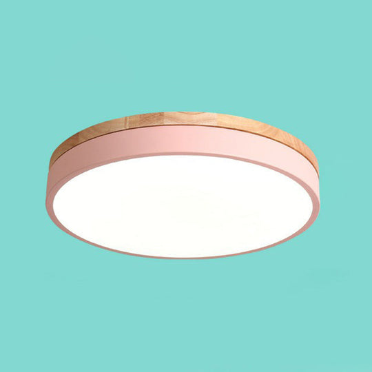 Sleek Led Circle Flush Mount Bedroom Lighting With Acrylic Shade