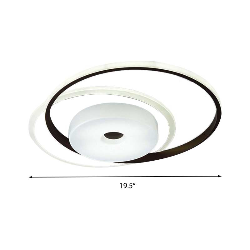 16’/19.5’ Modern Led Flush Ceiling Light - White Acrylic Bedroom Fixture