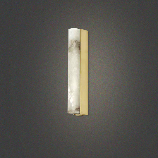 Led Wall Lighting Simplicity: Rectangular Mica Living Room Sconce Gold