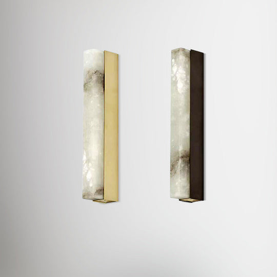 Led Wall Lighting Simplicity: Rectangular Mica Living Room Sconce